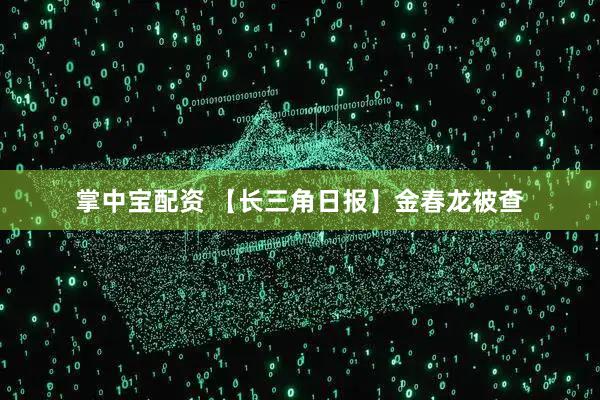 掌中宝配资 【长三角日报】金春龙被查
